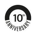 10th anniversary icon. 10 years celebrating or birthday logo. Vector illustration Royalty Free Stock Photo